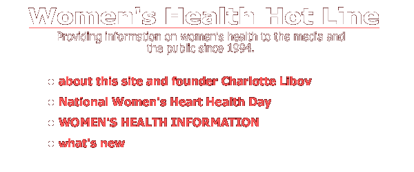 Women's Health Hot Line menu